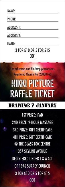 Galaxy Hip Hop Raffle Ticket Product Front