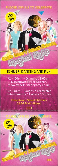 Birthday Party Event Ticket Product Front