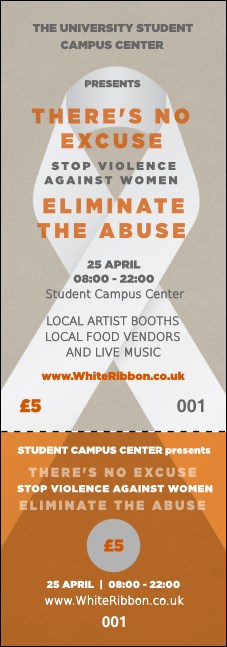 White Ribbon Event Ticket Product Front