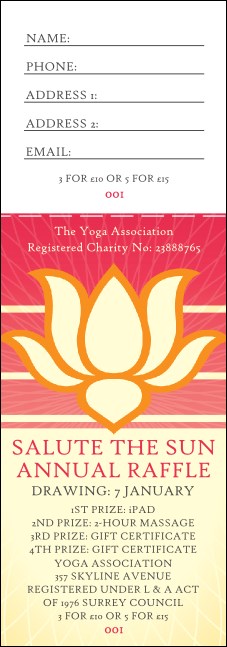 Lotus Flower Raffle Ticket Product Front