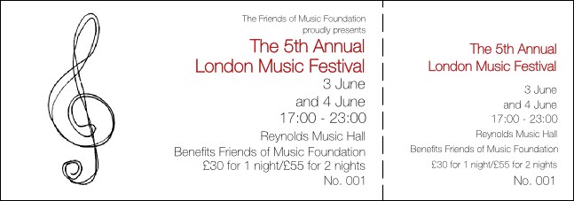 Music Festival 1 General Admission Ticket Product Front