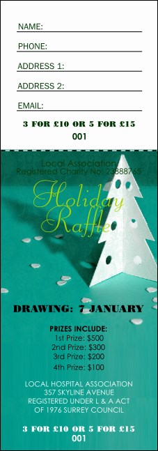 Paper Christmas Tree Raffle Ticket Product Front