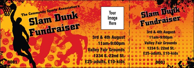 Basketball Dunk Event Ticket Product Front