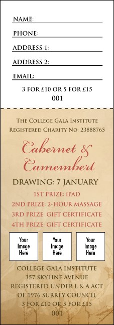 Year Parchment Paper Raffle Ticket Product Front