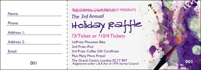 Art Canvas Raffle Ticket Product Front