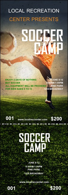 Football Camp Event Ticket Product Front