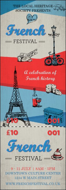 French Event Ticket Product Front
