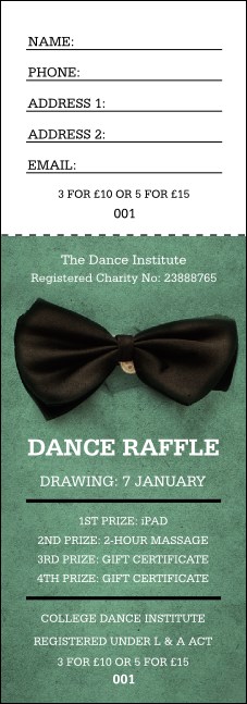 Bow Tie Raffle Ticket Product Front
