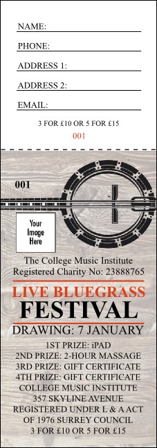 Banjo Raffle Ticket Product Front