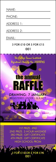 Prom Limo Raffle Ticket Product Front