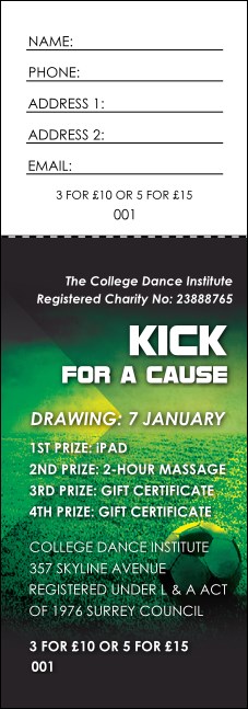 Football Field Raffle Ticket Product Front