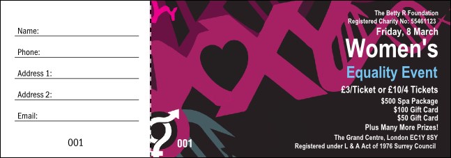 Equality Raffle Ticket Product Front