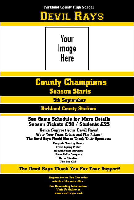 Sports Poster 001 in Black and Yellow Product Front