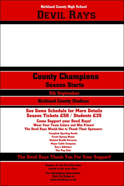 Sports Poster 001 in Red and Black Product Front