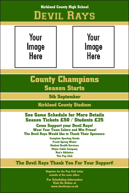 Sports Poster 002 in Green and Gold Product Front