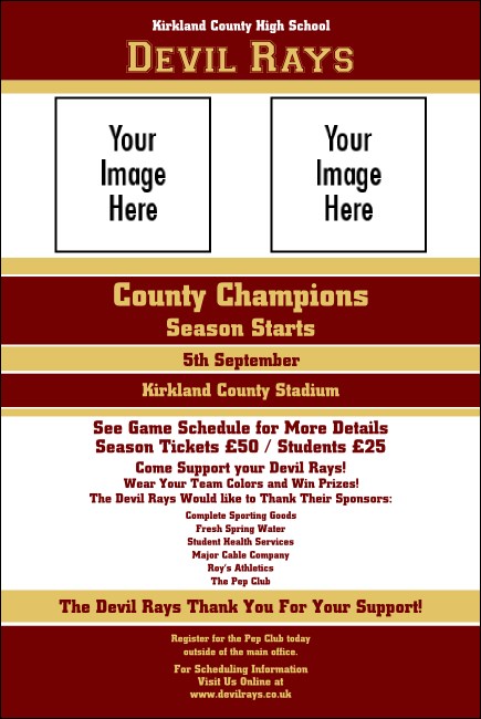 Sports Poster 002 in Maroon and Gold