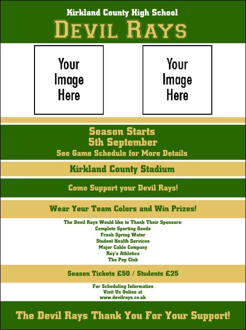 Sports Flyer 002 in Green and Gold Product Front