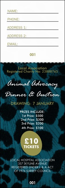 Animal Print Raffle Ticket Product Front