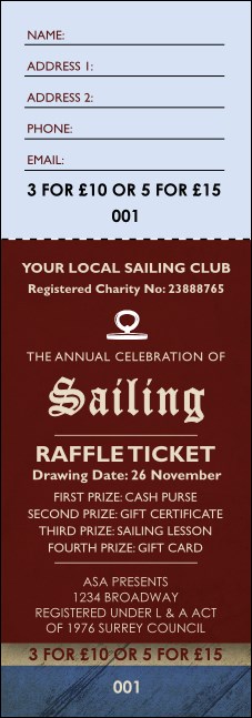 Sailing Raffle Ticket Product Front