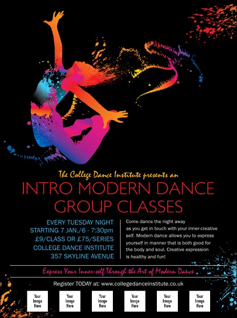 Modern Dance Black Logo Flyer Product Front