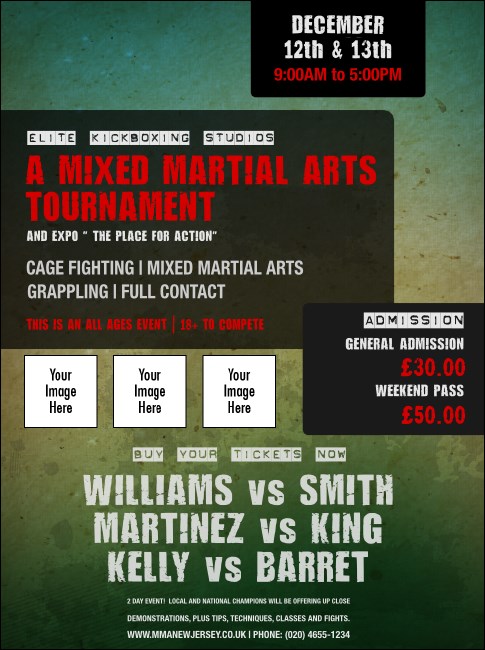 Contemporary Mixed Martial Arts Flyer Product Front