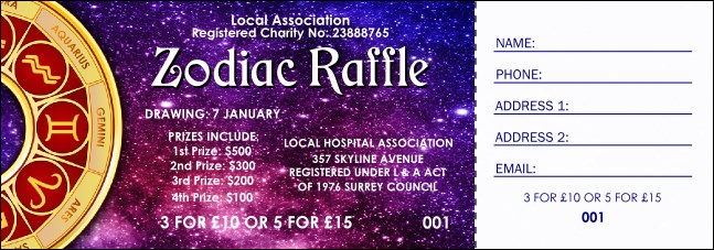 Astrology Raffle Ticket Product Front