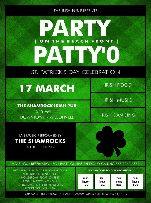 St. Patrick's Day Plaid Flyer Product Front