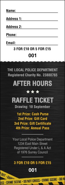 Police Caution Tape Raffle Ticket Product Front