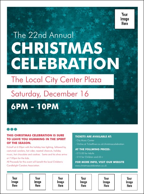 Holiday Snowflake Logo Flyer Product Front