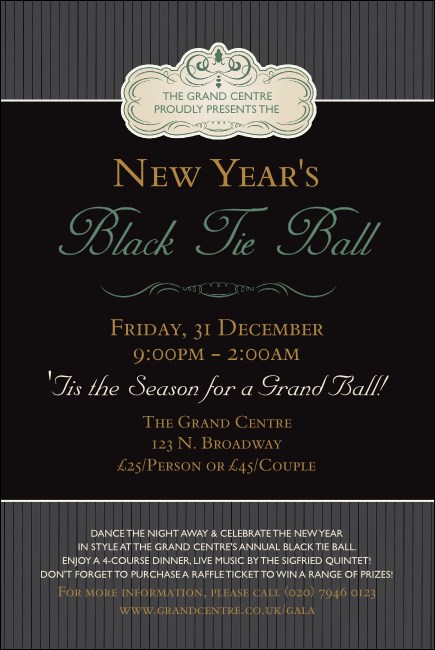 Classic Black Pinstripe Poster Product Front