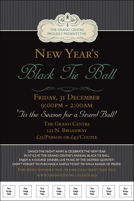 Classic Black Pinstripe Logo Poster Product Front