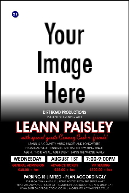 Your Photo Concert Black and Red Poster Product Front