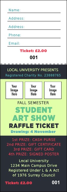Image Upload Raffle Ticket Product Front