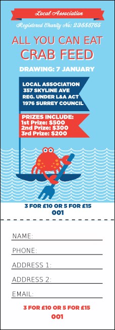 Crab Feed Raffle Ticket Product Front
