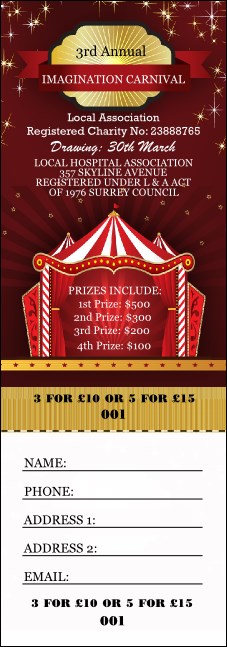 Red Tent Raffle Ticket Product Front