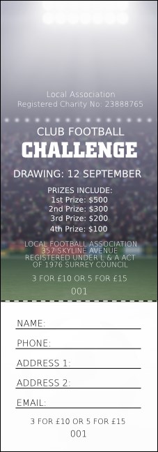 Football Stadium Raffle Ticket Product Front