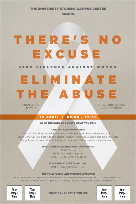 White Ribbon Poster Product Front