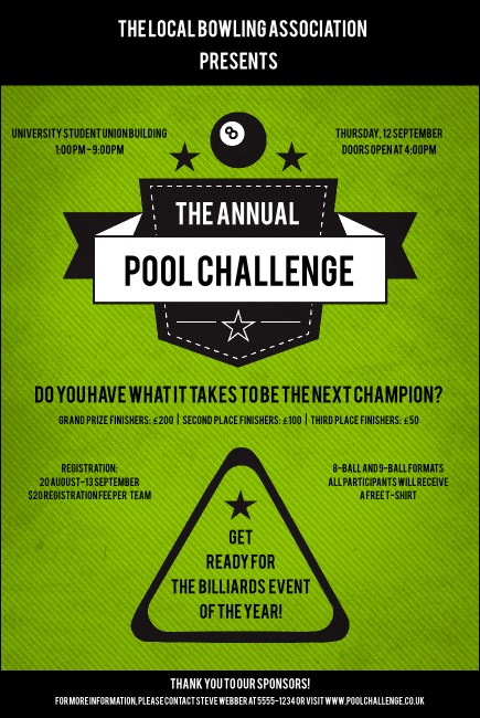 Billiards Poster Product Front