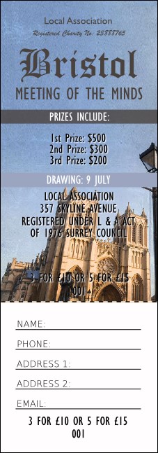 Bristol Raffle Ticket Product Front