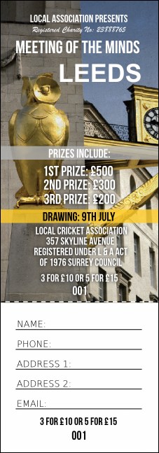 Leeds Raffle Ticket Product Front