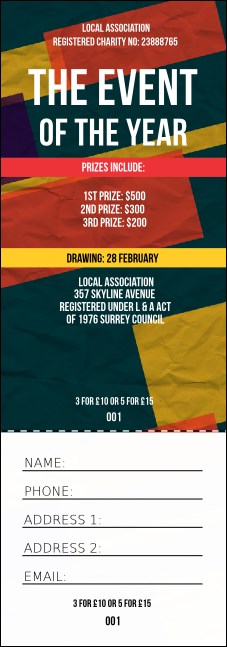 All Purpose Blocks Raffle Ticket Product Front