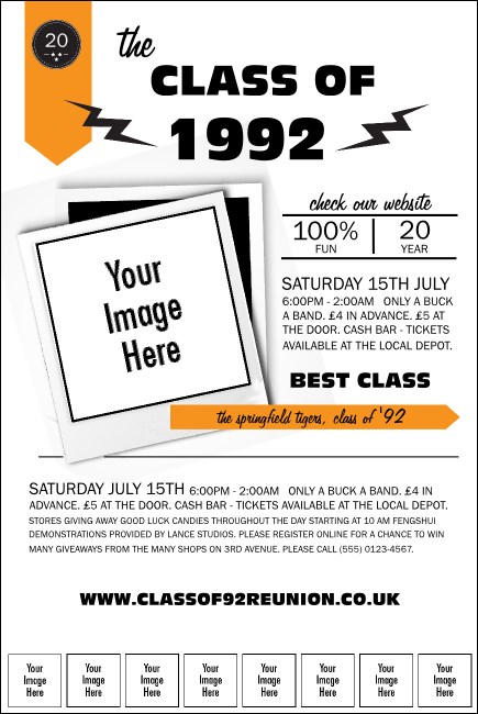 Class Reunion Mascot Orange Logo Poster Product Front