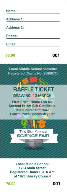 Science Fair Raffle Ticket Product Front