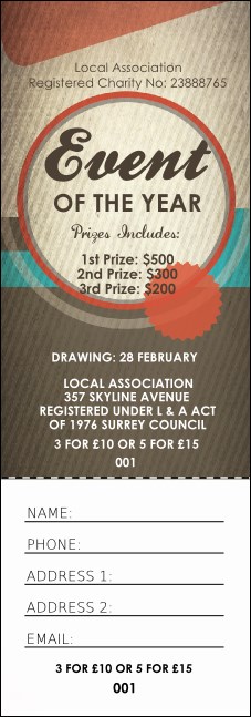 All Purpose Circle Raffle Ticket Product Front