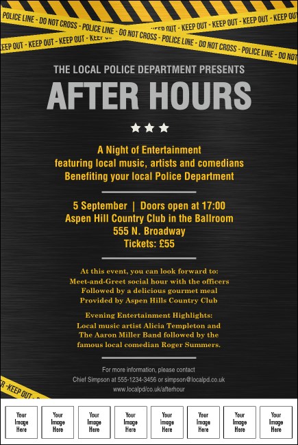 Police Caution Tape Logo Poster Product Front