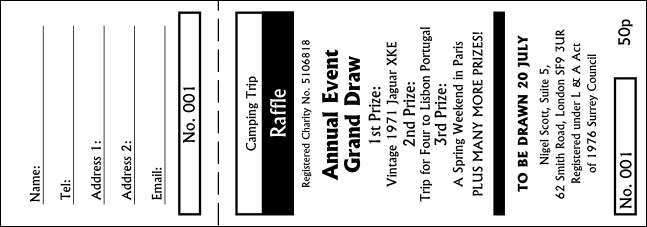 All Purpose Raffle Ticket 004 Product Front