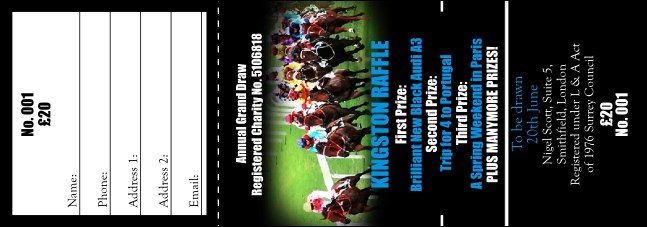 Horse Racing Raffle Ticket Product Front