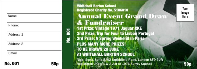All Purpose Football Raffle Ticket Product Front
