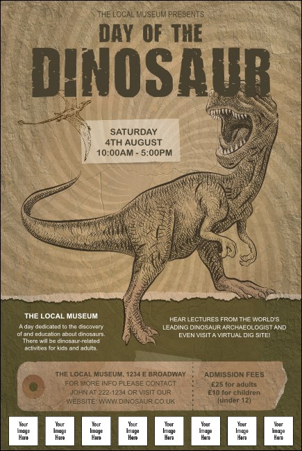 Dinosaur Illustrated Logo Poster Product Front