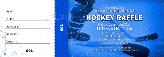 Hockey Raffle Ticket Product Front